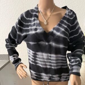 Black and White Tie-Dye Sweater